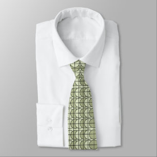 Green Circles Stripes Geometric  Tie