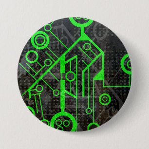 Green Circuit 7.5 Cm Round Badge