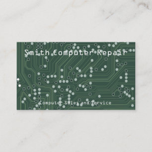 Green Circuit Board Background Pattern Art Business Card
