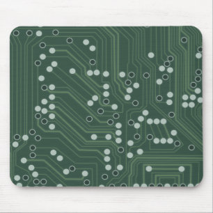 Green Circuit Board Background Pattern Art Mouse Mat