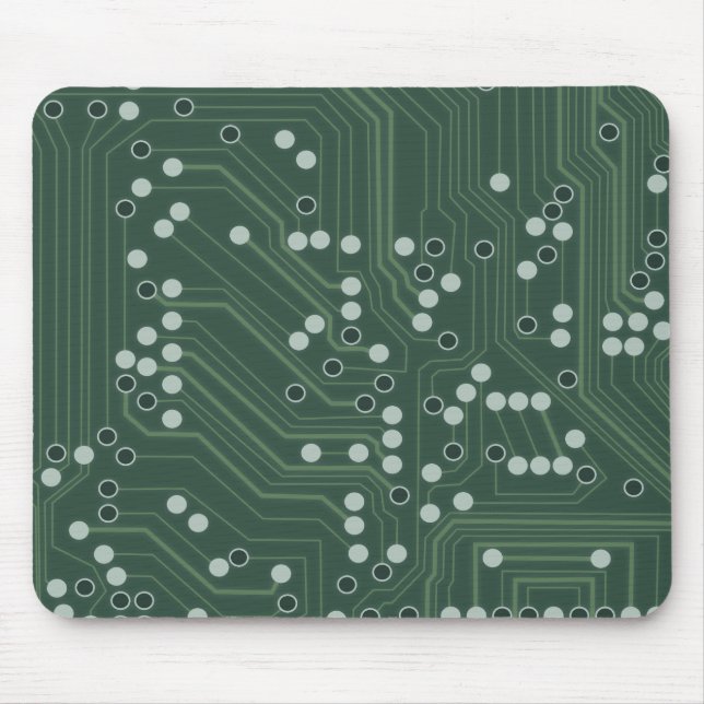 Green Circuit Board Background Pattern Art Mouse Mat (Front)
