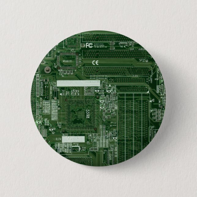 Green circuit board badge (Front)