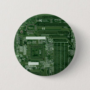 Green circuit board badge