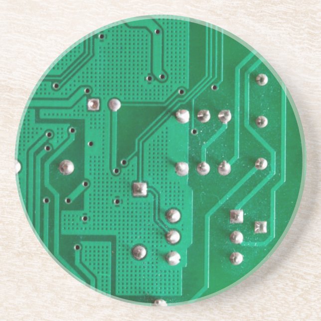 Green Circuit Board Coaster (Front)