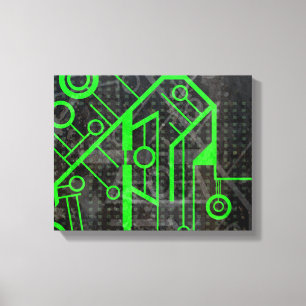 Green Circuit Canvas Print