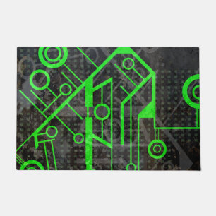 Green Circuit Doormat