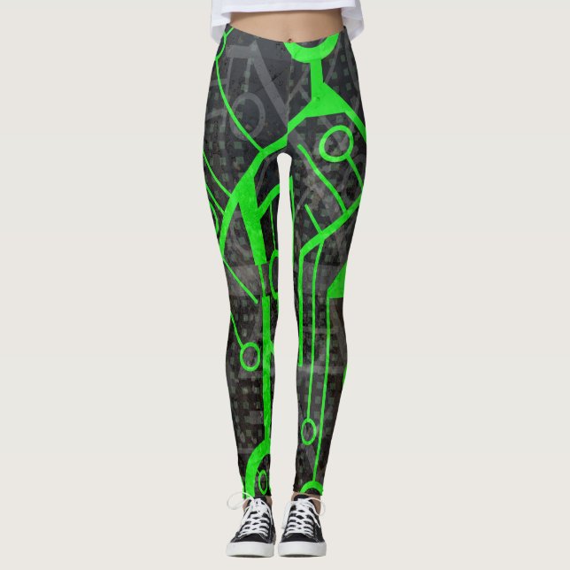 Green Circuit Leggings (Front)