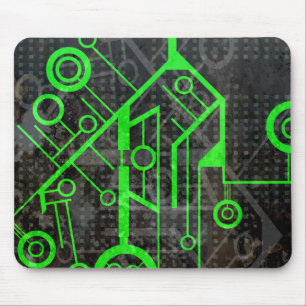 Green Circuit Mouse Mat