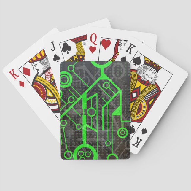 Green Circuit Playing Cards (Back)