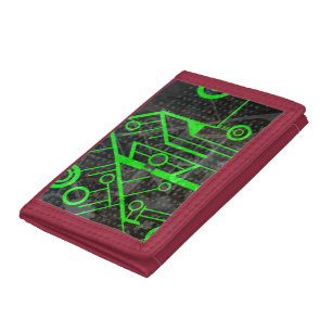 Green Circuit Trifold Wallet