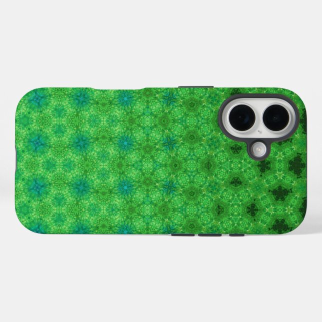 Green Circular Pattern Phone Case (Back (Horizontal))