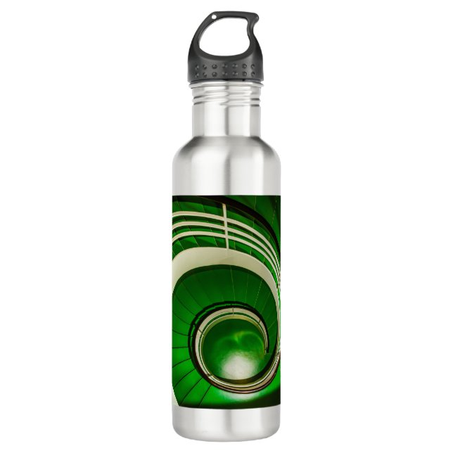 Green Circular Stairway 710 Ml Water Bottle (Front)
