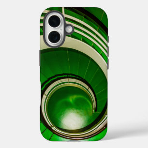Green Circular Stairway iPhone 16 Case