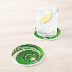 Green Circular Stairway Coaster