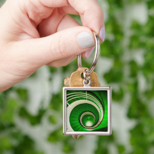 Green Circular Stairway Key Ring