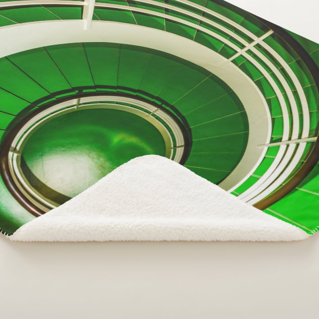 Green Circular Stairway Sherpa Blanket (3/4)