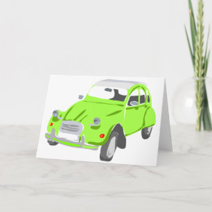 Green Citroen 2 CV Greeting Card