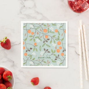 Green Citrus and Orange Blossom Napkin