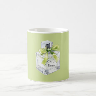 Green Citrus Lime Fruit Perfume Bottle Bow Coffee Mug