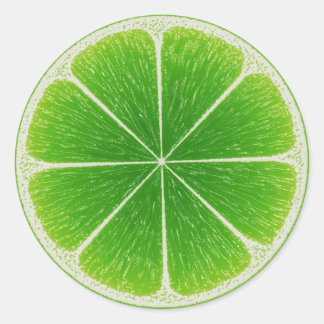 Green Citrus Lime Fruit Slice Classic Round Sticker