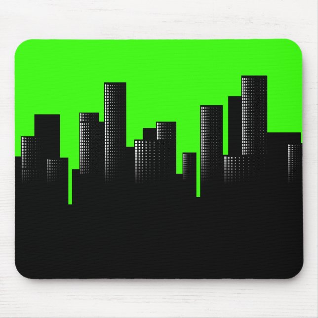 green cityscape mouse mat (Front)