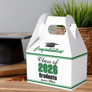Green Class of 2026 Custom Graduation Party Favour Box