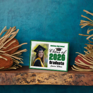 Green Class of 2026 Graduation Photo Plaque