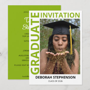 Green Class of 2026 Photo Graduation Party Invitation