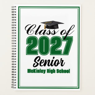 Green Class of 2027 Senior Custom High School Planner