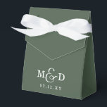 Green Classic Modern Monogram Wedding Favour Box<br><div class="desc">Green Classic Modern Monogram Wedding Favour Boxes</div>