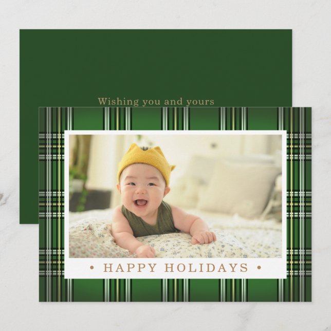 Green Classic Plaid | Holiday Photo (Front/Back)