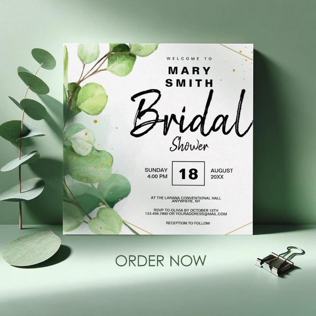 Green classic wedding save the date bridal shower (Creator Uploaded)