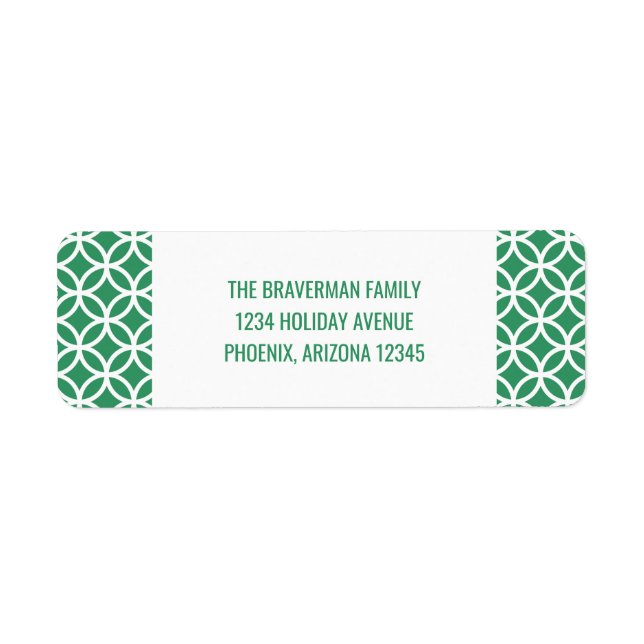 Green Classy Diamond Holiday Address Labels (Front)