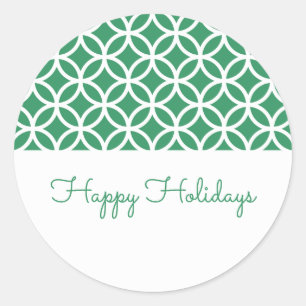 Green Classy Diamond Holiday Stickers