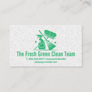 Green Cleaning Icons   Bathroom Tiles Background Business Card