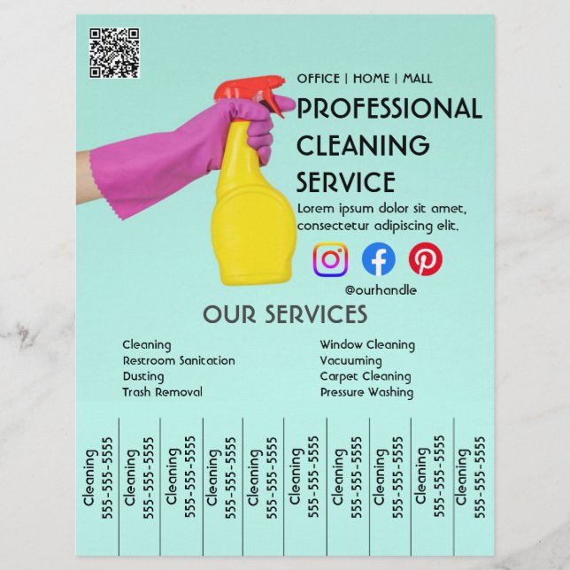 green cleaning Photo poster with tear-off tabs Fly Flyer (Front)