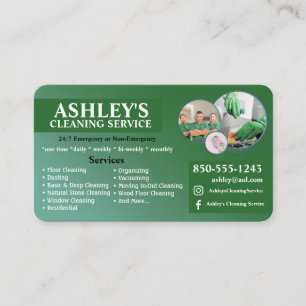 Green Cleaning Service Business Card 