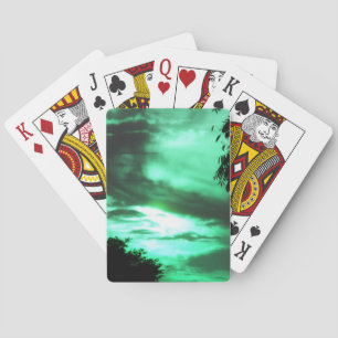Green Clouded Sunrise Playing cards