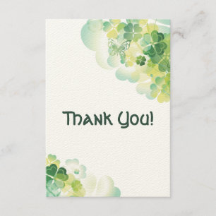 Green Clover and Butterfly Corners Thank You