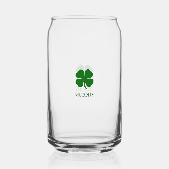 Green Clover Can Glass (Front)