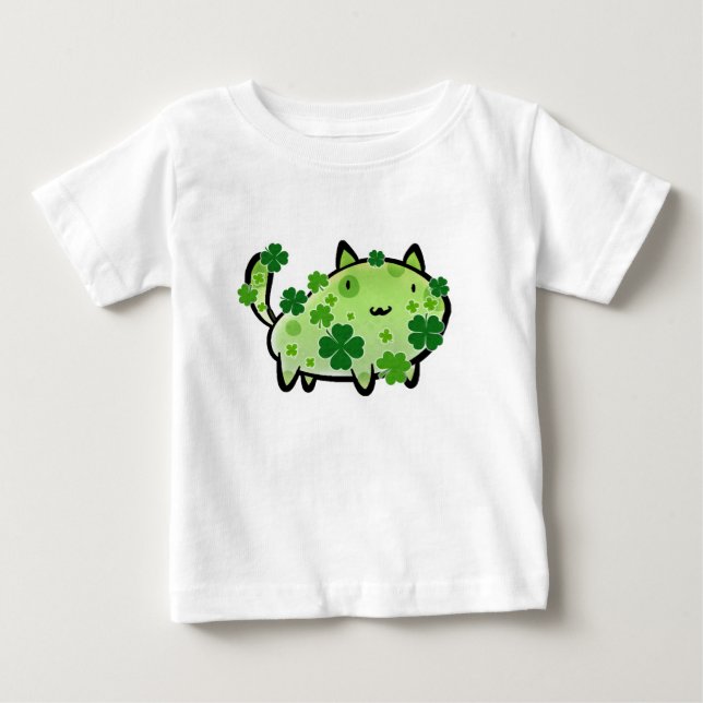 Green Clover Cat Infant T-shirt (Front)