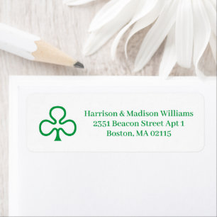 Green clover custom Irish pride Return Address