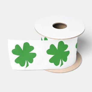 Green clover four leaf satin ribbon