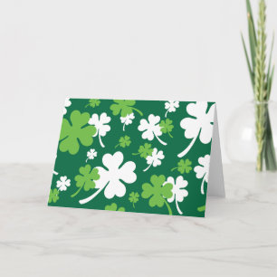 Green clover four leaves. St. Patrick's Day Card