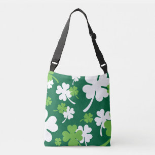 Green clover four leaves. St. Patrick's Day Crossbody Bag