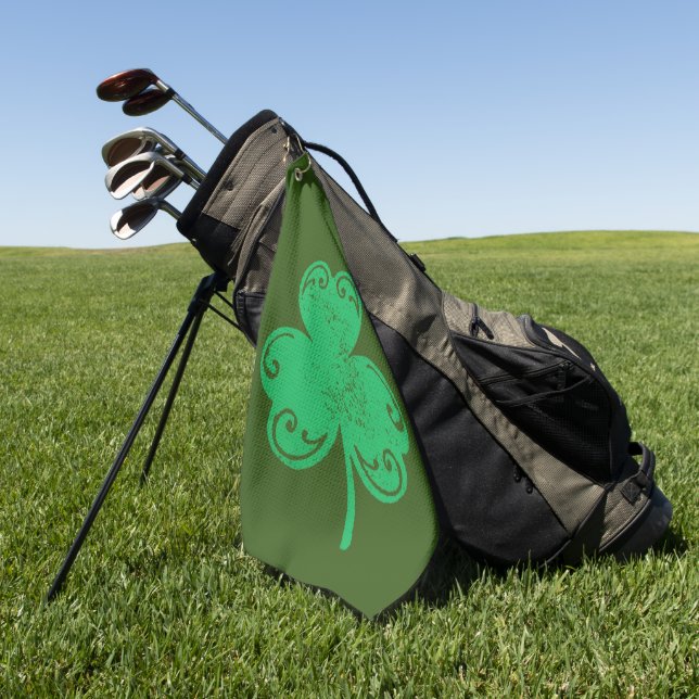 Green Clover  Golf Towel (Green)