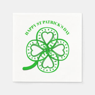 Green Clover Heart St Patrick's Day Paper N Napkin