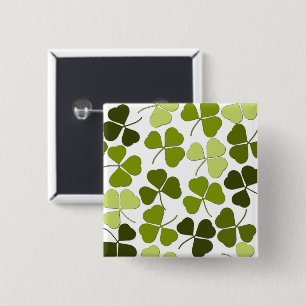 Green Clover in a Variety of Shades 15 Cm Square Badge
