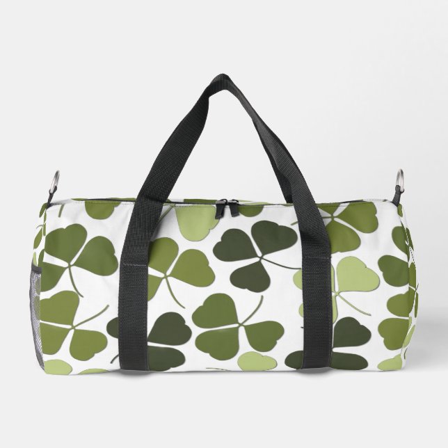 Green Clover in a Variety of Shades Duffle Bag (Back)
