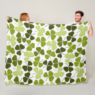 Green Clover in a Variety of Shades Fleece Blanket